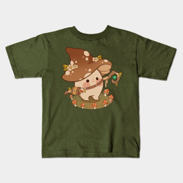 Witchy Mushroom Kids T-Shirt by Rihnlin